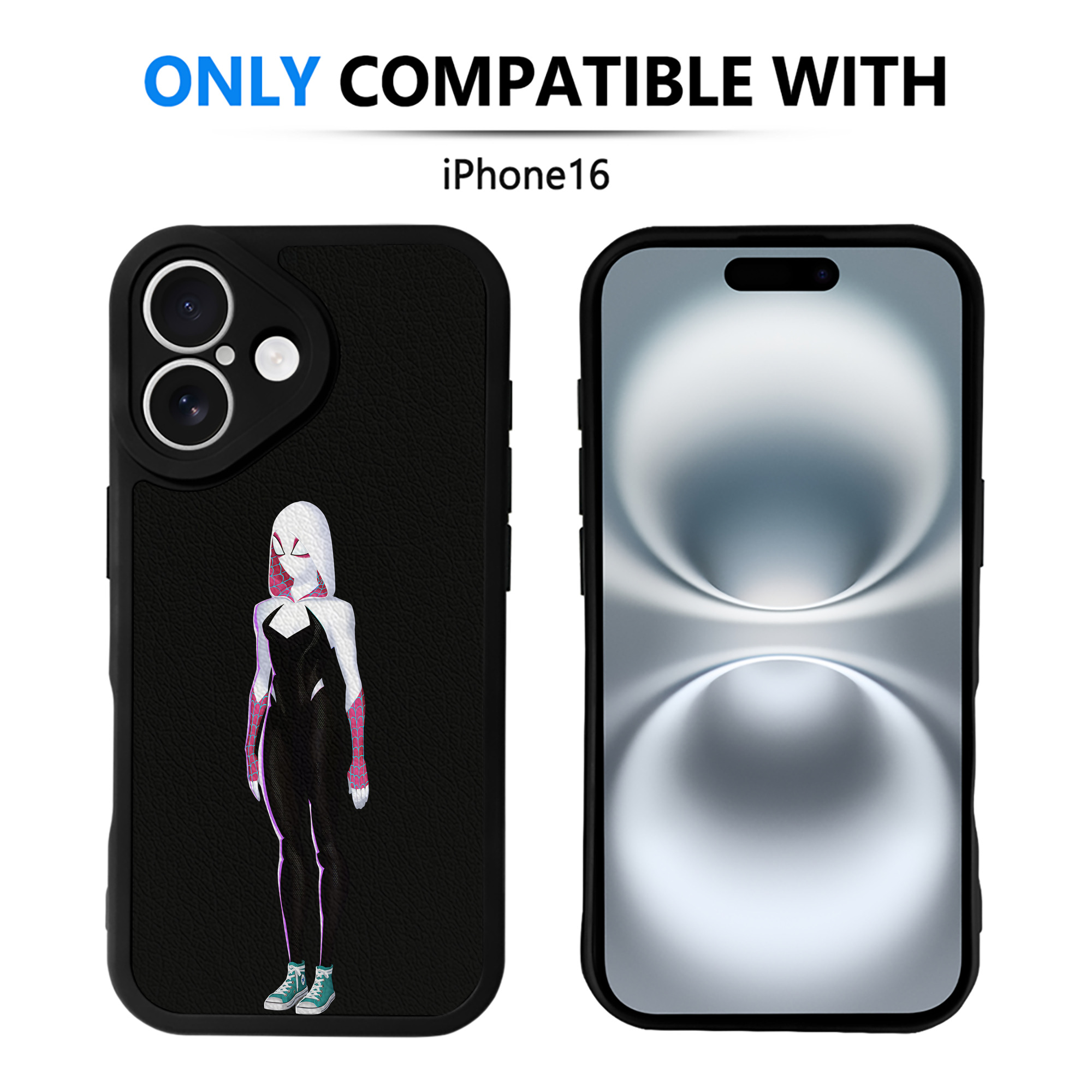 （画像用） Spider Man スパイダーマン 【iPhone 16シリーズ対応】シリコンスマホケース（レザー調） 材質：シリコン
